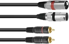 Omnitronic 3022522B XLR adapterski kabel [2x XLR vtič 3-polni - 2x moški cinch konektor] 1.00 m črna