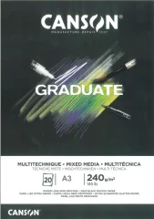 Skicirka Graduate Mixed Media Black A3 240 g, 20 listna
