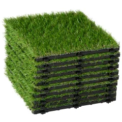 Outsunny Sintetična trava za vrt Komplet 10 kosov umetne umetne trave na prostem