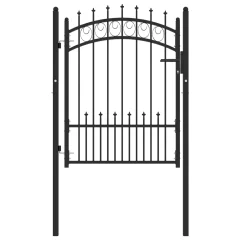 vidaXL Vrata za ograjo s konicami jeklo 100x125 cm črna