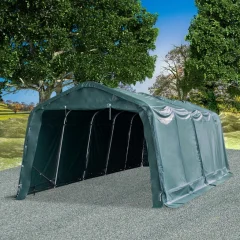 Premični šotor za živino 550 g/m² 3,3x8 m PVC temno zelen