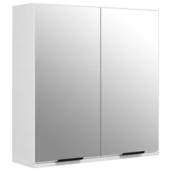 vidaXL Kopalniška omarica z ogledalom bela 64x20x67 cm