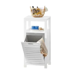 SoBuy kopalniška omarica za shranjevanje perila v beli barvi v rustikalnem slogu