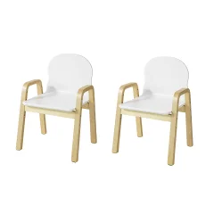 SoBuy komplet dveh otroških stolov v beli barvi v skandinavskem slogu