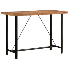 vidaXL Barska miza 150x70x107 cm trden akacijev les in železo