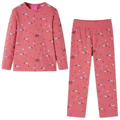 Otroška pižama z dolgimi rokavi starinsko roza 104