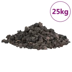 vidaXL Vulkanski kamen 25 kg črn 1-2 cm