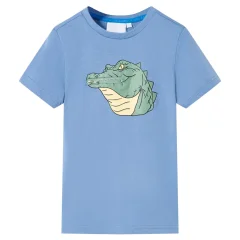Otroška majica s kratkimi rokavi srednje modra 104