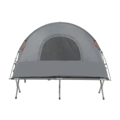 SoBuy Šotor za 1 osebo za pohodništvo in kampiranje Zložljiv šotor za kampiranje Spalna vreča in torba za prenašanje v sivi barvi