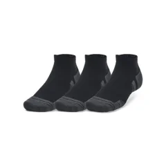 UA Performance Tech Low Cut 3pack Socks, Black/Jet Grey - L