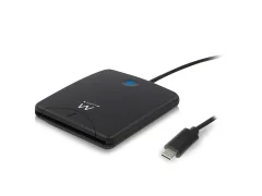 EWENT EW1055 USB-C, črn, čitalec pametnih kartic