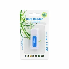 USB čitalec microSD/SD/MMC spominskih kartic moder