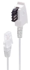 Shiverpeaks BASIC-S telefonski kabel TAE-F vtič na RJ45 vtič, DSL VDSL usmerjevalni kabel, bel, 6 m Shiverpeaks DSL kabel [1x moški konektor TAE-F - 1