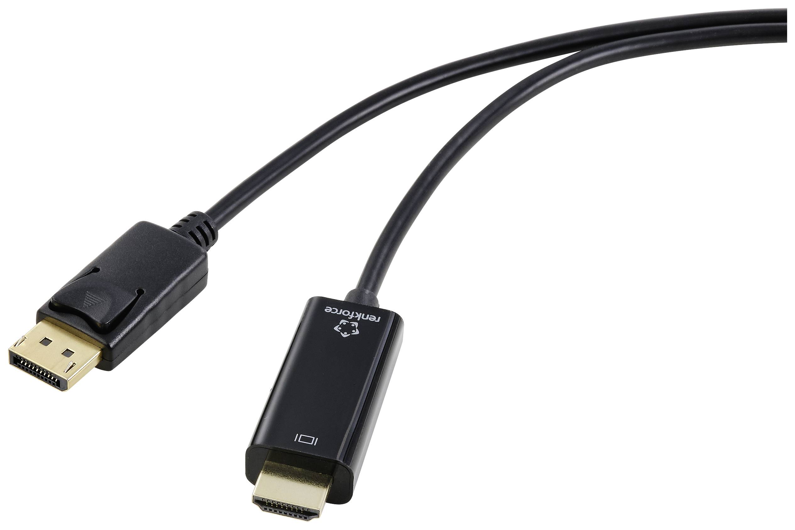 Renkforce DisplayPort / HDMI adapterski kabel DisplayPort vtič\, HDMI-A ...