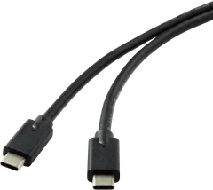 Povezovalni kabel Renkforce USB 3.2 (Gen 2x2) [1x vtič USB-C - 1x vtič USB-C ] 2,00 m Črno pozlačeni vtični kontakti Renkforce USB kabel USB 3.2 gen.