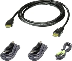 ATEN KVM priključni kabel [1x moški konektor HDMI\, moški konektor USB 2.0 tipa A\, 3\,5 mm banana moški konektor - 1x moški konektor HDMI\, 3\,5 mm banana moški konektor\, ženski konektor U