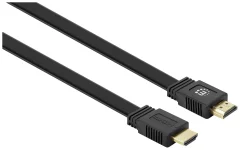 Manhattan ploski visokohitrostni kabel HDMI z ethernetnim kanalom 4K @ 60Hz UHD HDMI moški moški na HDMI moški 10 m HDR HEC ARC pozlačeni kontakti črni Manhattan HDMI priključni kabel HDMI-A