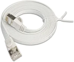 Slim Wirewin PKW-STP-SLIM-KAT6 3.0 WS RJ45 omrežni kabel\, Patch kabel cat 6 U/FTP 3.00 m bela ploščati 1 kos