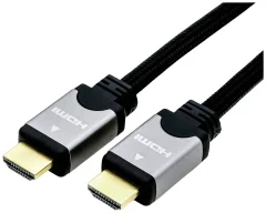 Roline HDMI priključni kabel HDMI-A  vtič 5.00 m črna\, srebrna 11.04.5853 #####4K UHD\, dvojno oklopljen HDMI kabel