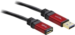 Delock USB 3.0 podaljšek [1x USB 3.2 gen. 1 vtič A (USB 3.0) - 1x USB 3.2 gen. 1 vtičnica A (USB 3.0)] 5 m rdeča, črna pozlačeni konektorji, UL-certif