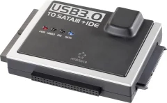 Renkforce trdi disk adapter [1x USB 3.2 gen. 1 vtič A (USB 3.0) - 1x 40-polni ženski konektor IDE\, 44-polni ženski konektor IDE\, kombiniran moški konektor SATA\, 15 + 7 polov]