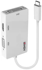 LINDY USB-C®\, VGA pretvornik [1x moški konektor USB-C® - 1x ženski konektor DVI\, 24 + 5 polov\, ženski konektor HDMI\, ženski konektor VGA]  0.13 m