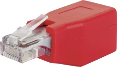 Schwaiger RJ45 omrežni adapter CAT 6 [1x RJ45 vtičnica - 1x RJ45 vtič]  rdeča