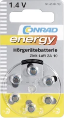 Gumbna baterija ZA 10 cink-zrak Conrad energy PR70 baterija za slušni aparat 90 mAh 1.4 V\, 6 kosov