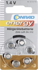 Gumbna baterija ZA 312 cink-zrak Conrad energy PR41 baterija za slušni aparat 160 mAh 1.4 V\, 6 kosov