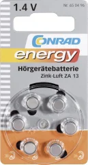 Gumbna baterija ZA 13 cink-zrak Conrad energy PR48 baterija za slušni aparat 280 mAh 1.4 V\, 6 kosov