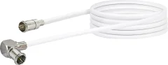 Priključni kabel za antene[1x F-Quick vtič - 1x Mini-DAT-vtič] 1.50 m 90 dB bele barve Schwaiger