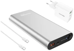 RealPower PB-20000 PD Pro Powerpack powerbank (rezervni akumulatorji) 20000 mAh  Li-Ion USB-C®\, USB 3.0 srebrna