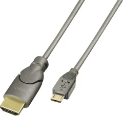 LINDY mobilni telefon kabel [1x moški konektor USB 2.0 tipa micro B - 1x moški konektor HDMI] 0.50 m