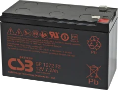 CSB Battery GP 1272 Standby USV GP1272F2 svinčeni akumulator 12 V 7.2 Ah svinčevo-koprenast (ŠxVxG) 150 x 97 x 65mm ploščati vtič, 6,35mm brez vzdržev