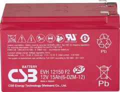 Svinčev akumulator 12 V 15 Ah CSB Battery EVH 12150 EVH12150X3 svinčeno-koprenasti (AGM) (ŠxVxG) 151 x 102 x 98mm ploščati vtič 6.35mm stabilni cikli,