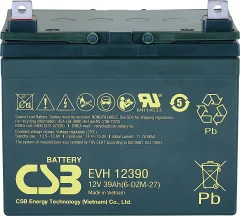 Svinčev akumulator 12 V 39 Ah CSB Battery EVH 12390 EVH12390 svinčeno-koprenasti (AGM) (ŠxVxG) 196 x 178 x 155mm M6 vijačni priključek stabilni cikli,