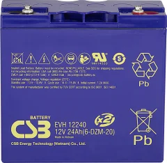 Svinčev akumulator 12 V 24 Ah CSB Battery EVH 12240 EVH12240 svinčeno-koprenasti (AGM) (ŠxVxG) 181 x 170 x 170mm M5 vijačni priključek stabilni cikli,