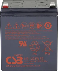 CSB Battery HR 1221W high-rate HR1221WF2 svinčeni akumulator 12 V 5 Ah svinčevo-koprenast (ŠxVxG) 90 x 106 x 70mm ploščati vtič, 6,35mm brez vzdrževan