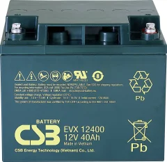 Svinčev akumulator 12 V 40 Ah CSB Battery EVX 12400 EVX12400-I1 svinčeno-koprenasti (AGM) (ŠxVxG) 197 x 170 x 165mm M5 vijačni priključek stabilni cik