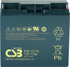 Svinčev akumulator 12 V 17 Ah CSB Battery EVX 12170 EVX12170 svinčeno-koprenasti (AGM) (ŠxVxG) 181 x 167 x 76mm M5 vijačni priključek stabilni cikli,