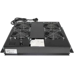 INTELLINET 19'' 4 ventilatorja termostat stropna črna hladilna enota