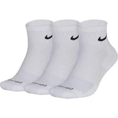 Nike Unisex Perfect Cushion Quarter Training Sock (3 Pair), White