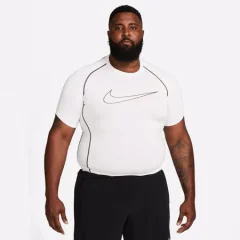 Nike Pro Dri-FIT Tight Fit SS Shirt, White/Black - S