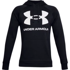 UA Rival Fleece Big Logo Hoodie, Black/Onyx White - S