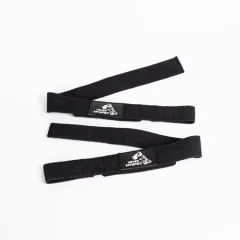 NEVER SATISFIED trakovi za pomoč pri dvigovanju uteži (lifting straps) Black