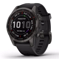 fenix 7S Sapphire Solar, Carbon Gray DLC Titanium/Black