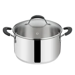 Kozica s pokrovom New Tempra 24cm / 5,7l / dvojni ročaj / indukcija / inox 18/10, steklo