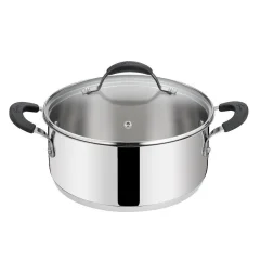 Nizka kozica s pokrovom New Tempra 26cm / 5,3l / dvojni ročaj / indukcija / inox 18/10, steklo