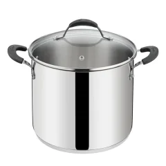 Lonec s pokrovom New Tempra 24cm / 8,9l / dvojni ročaj / indukcija / inox 18/10, steklo