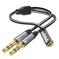 Avdio adapter Jack 3,5 mm ženski na 2x Jack 3,5 mm moški, LinQ